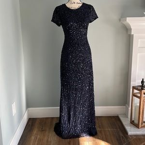 Adrianna Papell Floor-Length Sequined Gown